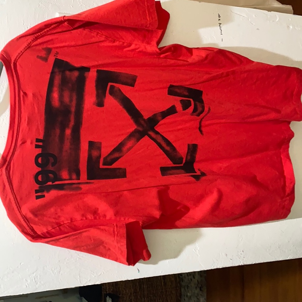 off-white red oversized T-shirt